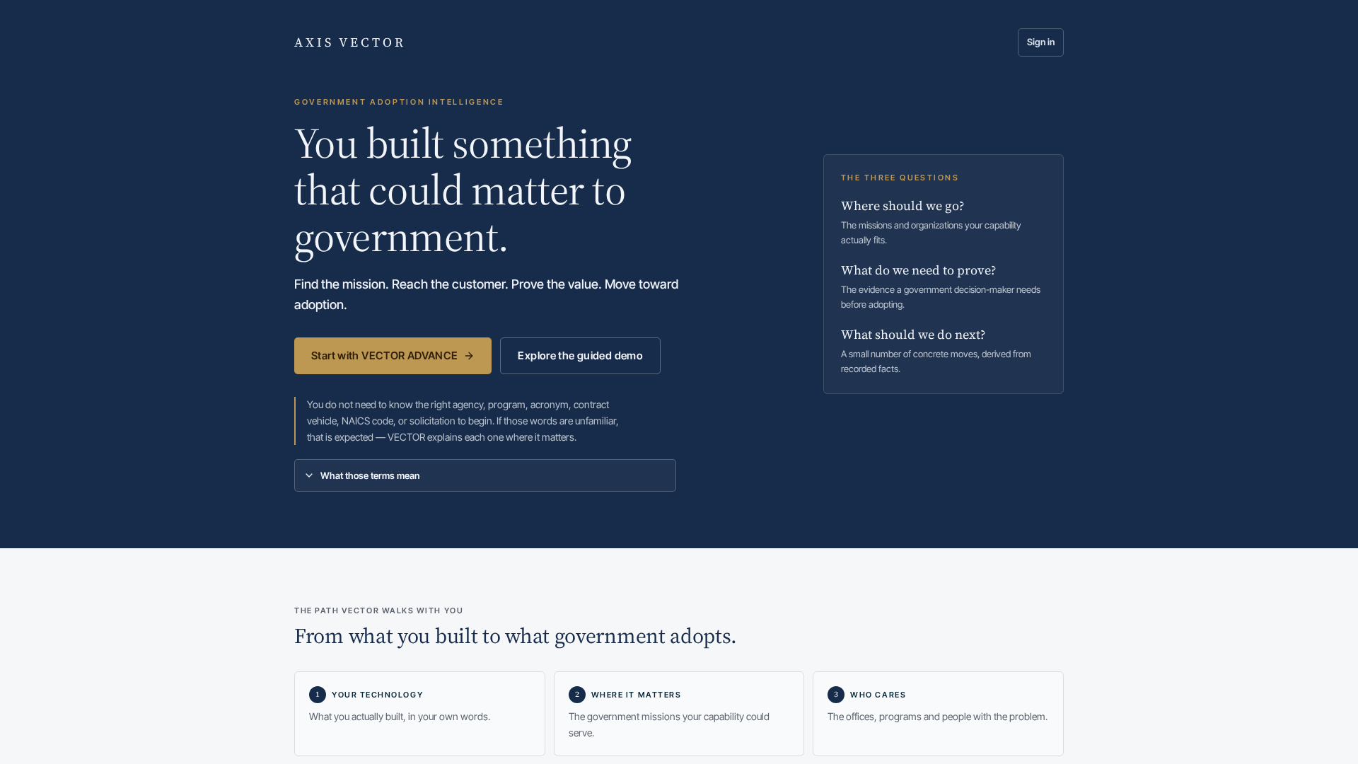 Screen Recorder Vector AXIS VECTOR | Government Transition Intelligence